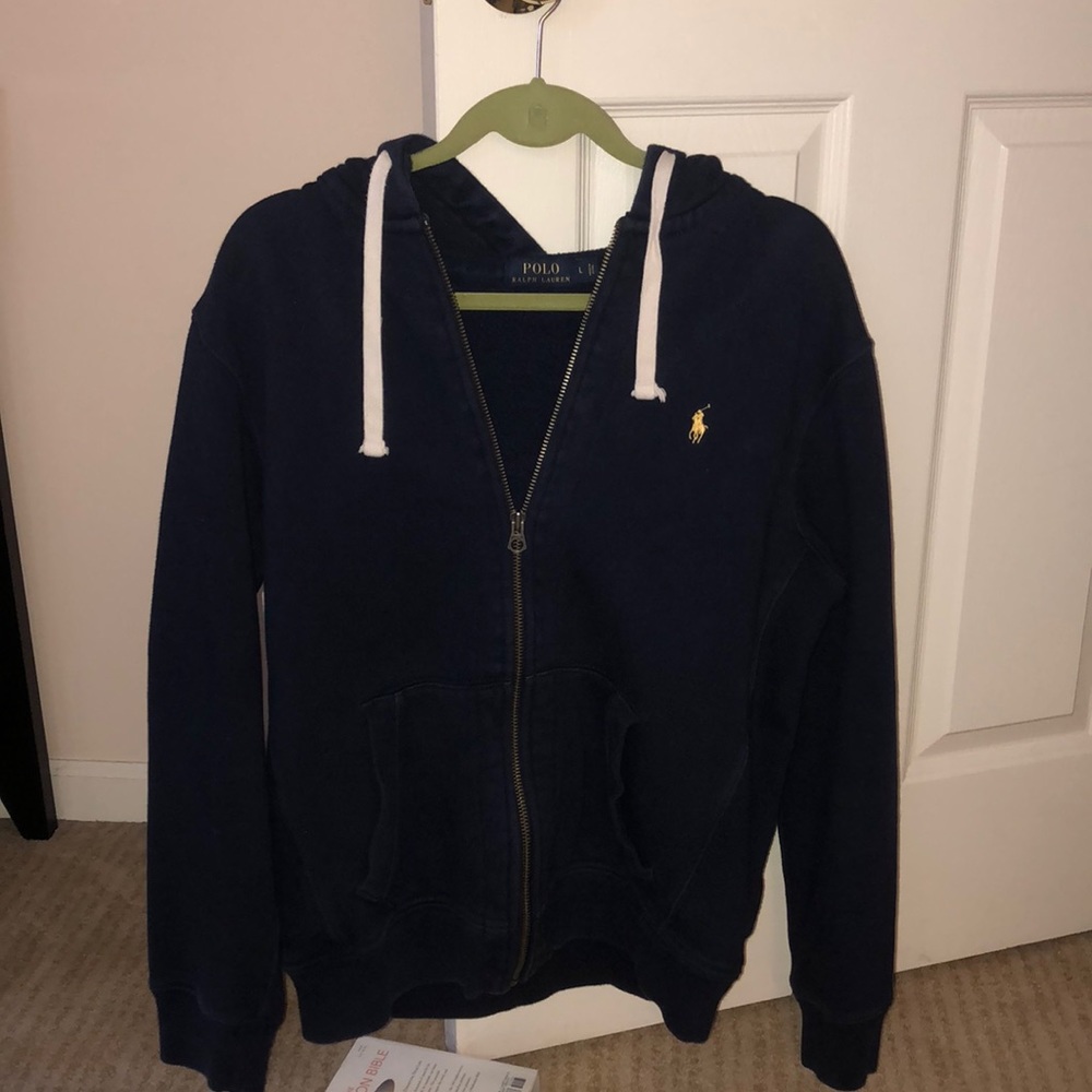Navy blue Polo zip-up hoodie